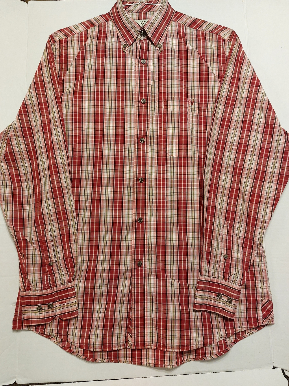 King Ranch Casual Red Plaid Button-Down Shirt - Long Sleeve